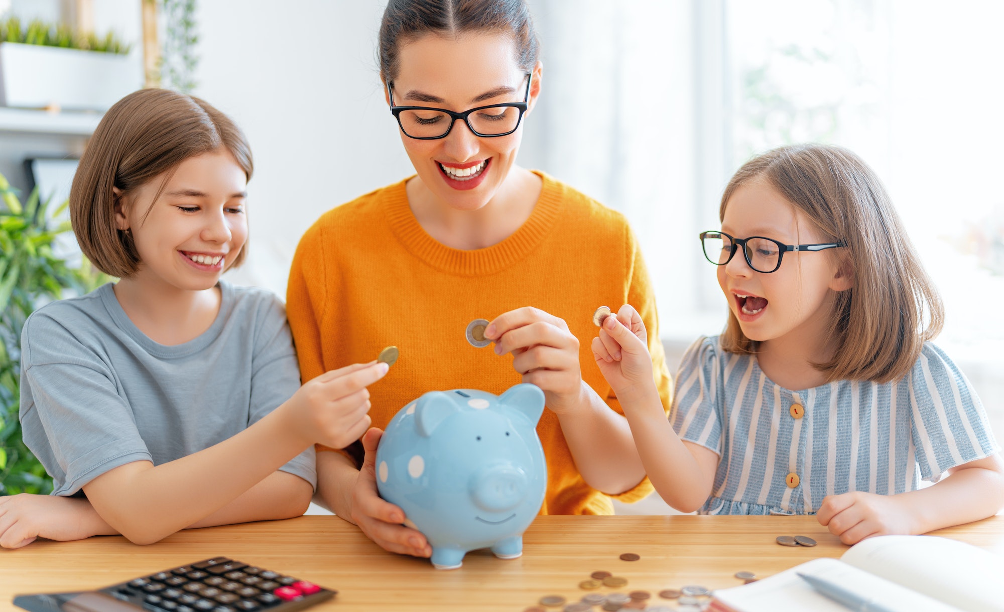 women calculating family budget building weatlh