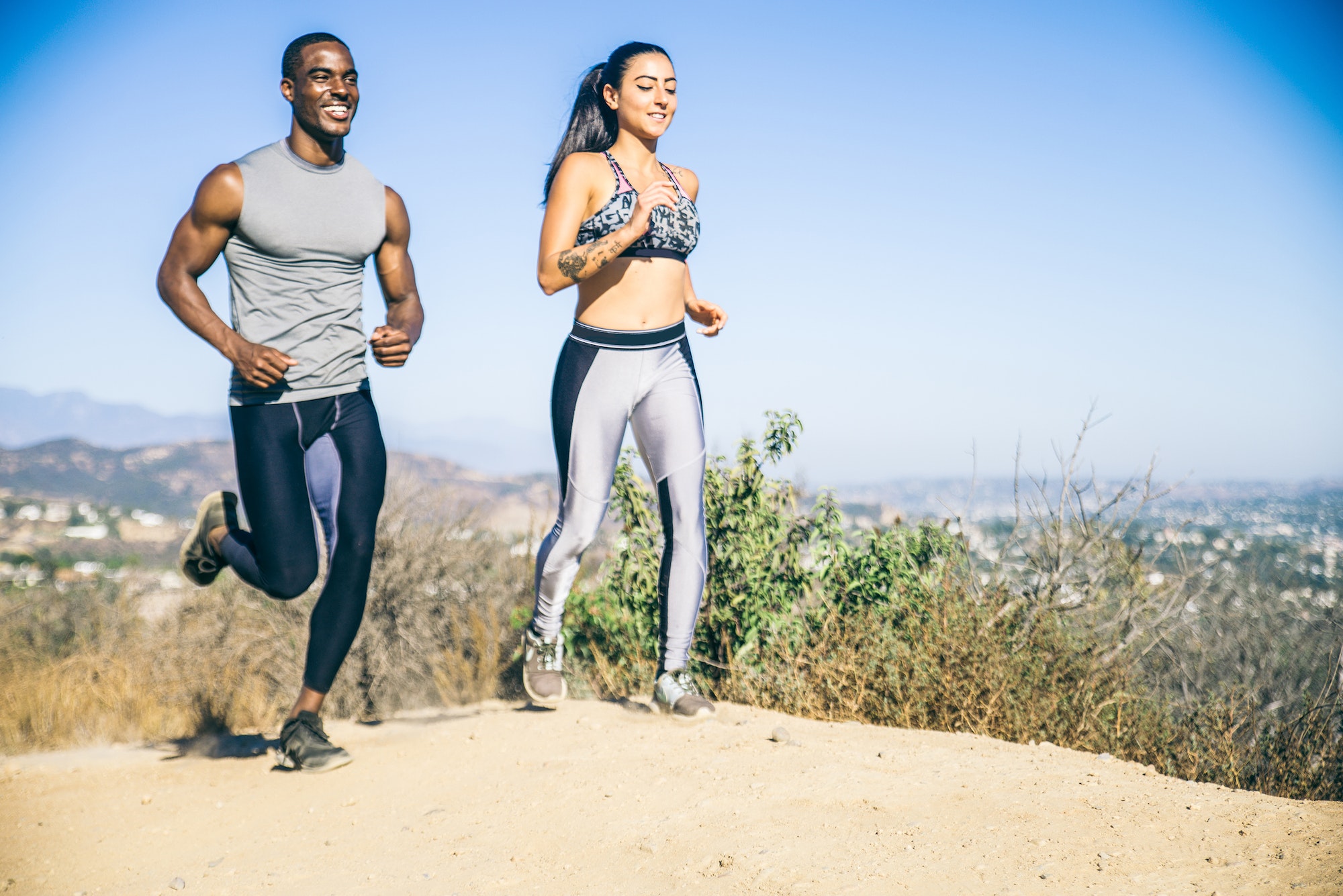 Couple running